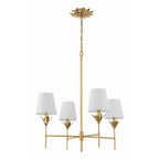 Crystorama 534-GA Antique Gold Broche 4 Light Antique Gold Chandelier Image 5