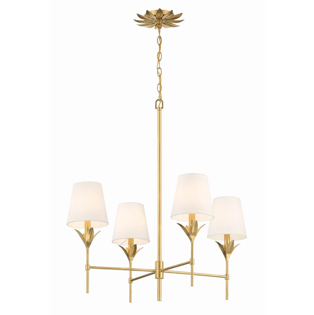 Crystorama 534-GA Antique Gold Broche 4 Light Antique Gold Chandelier Image 3