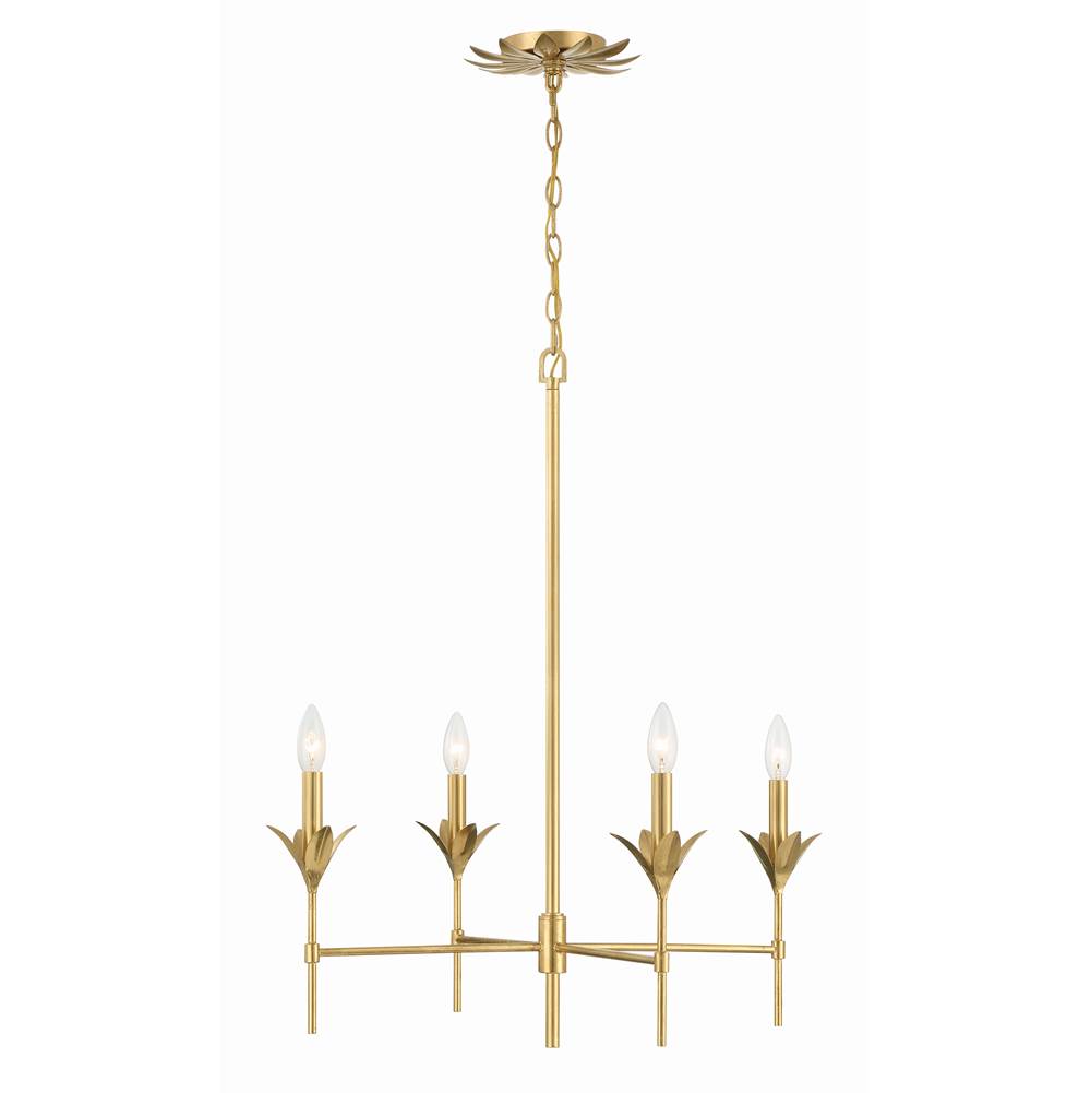 Crystorama 534-GA Antique Gold Broche 4 Light Antique Gold Chandelier Image 2