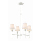 Crystorama 534-MT Matte White Broche 4 Light Matte White Chandelier Image 6