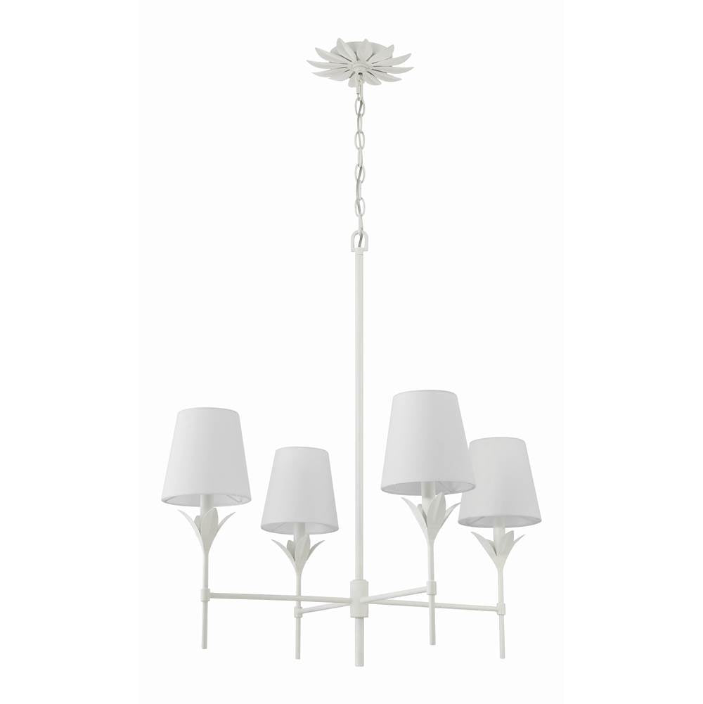Crystorama 534-MT Matte White Broche 4 Light Matte White Chandelier Image 5