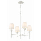 Crystorama 534-MT Matte White Broche 4 Light Matte White Chandelier Image 3