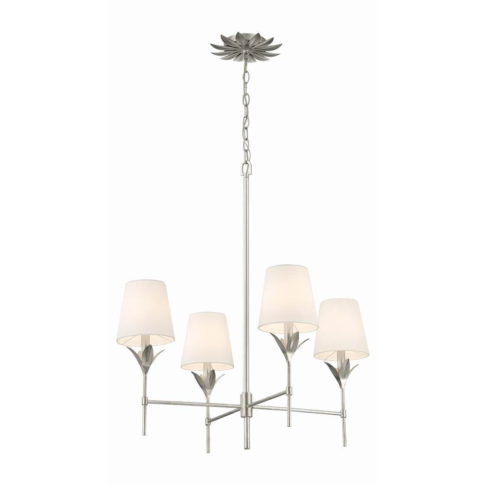 Crystorama 534-SA Antique Silver Broche 4 Light Antique Silver Chandelier Image 3