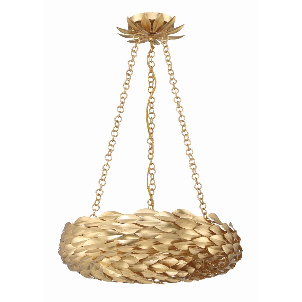 Crystorama 535-GA Antique Gold Broche 6 Light Antique Gold Chandelier Image 4