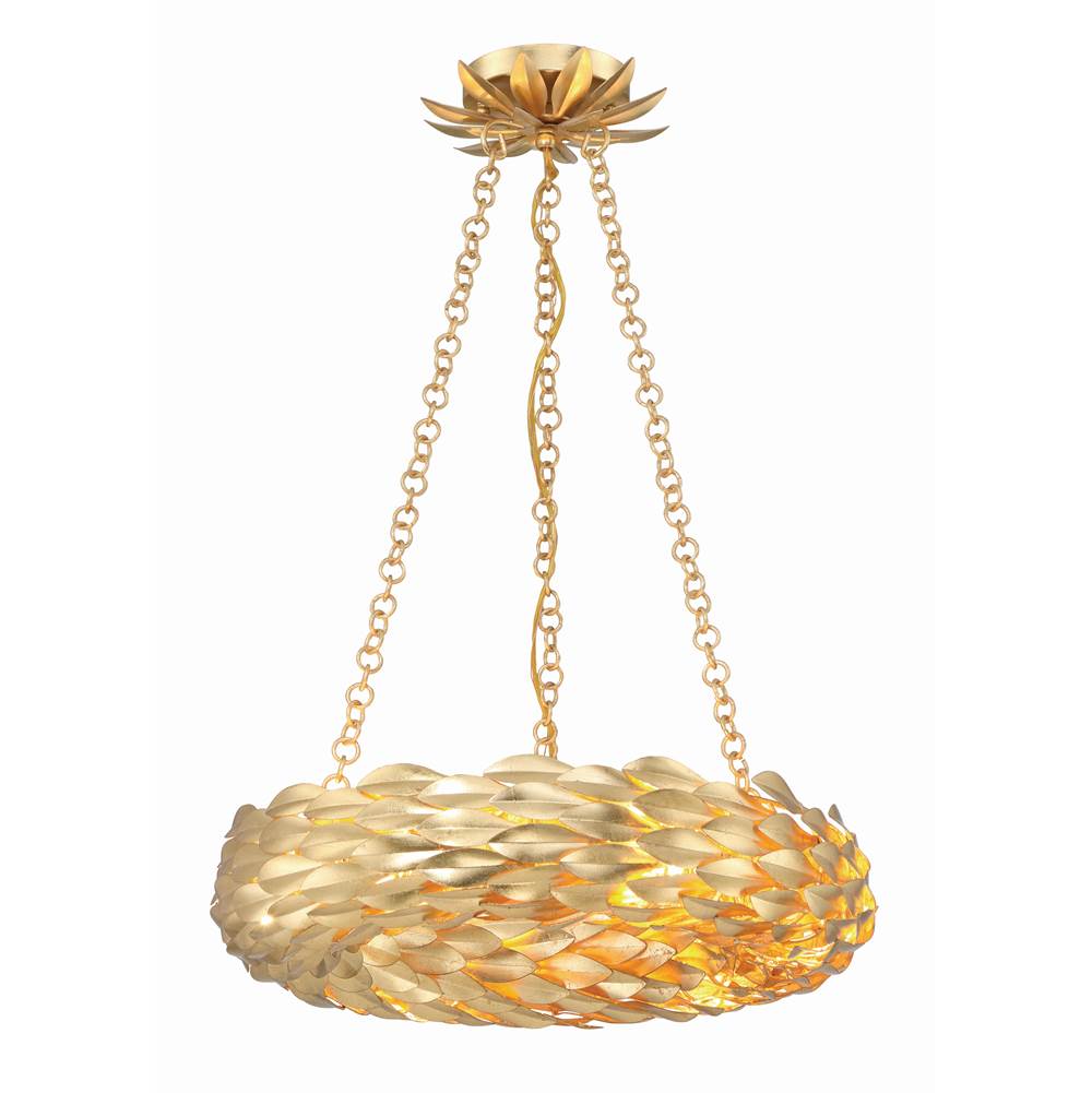Crystorama 535-GA Antique Gold Broche 6 Light Antique Gold Chandelier Image 3