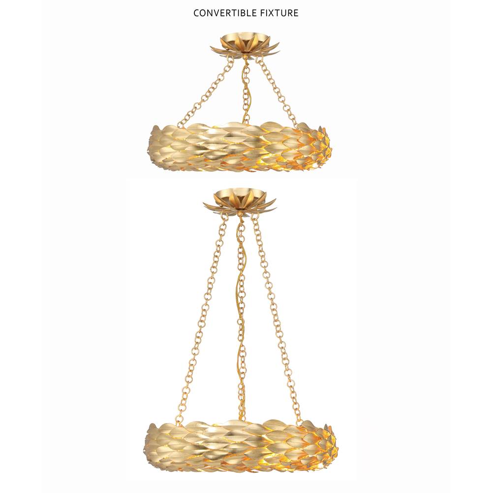 Crystorama 535-GA Antique Gold Broche 6 Light Antique Gold Chandelier Image 2