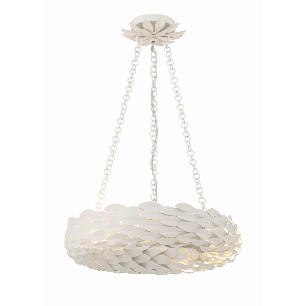 Crystorama 535-MT Matte White Broche 6 Light Matte White Chandelier Image 3