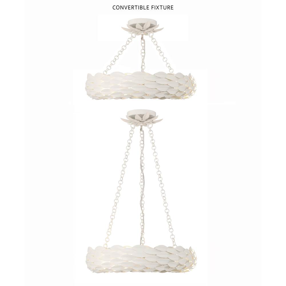 Crystorama 535-MT Matte White Broche 6 Light Matte White Chandelier Image 2