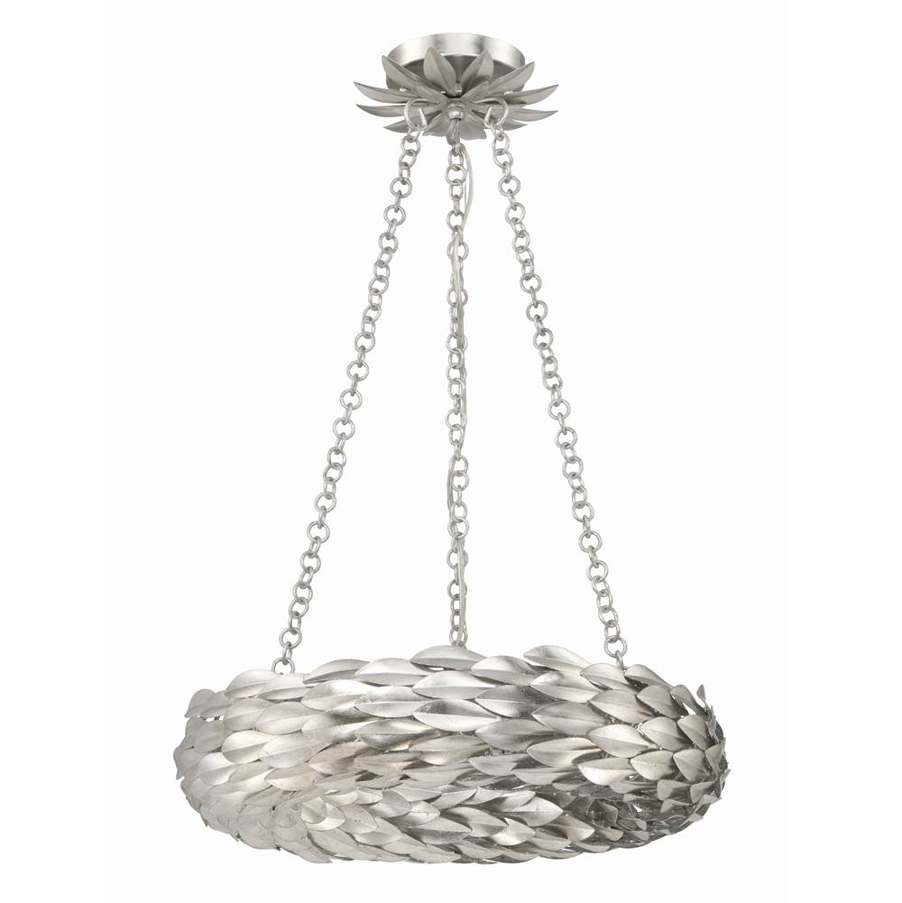 Crystorama 535-SA Antique Silver Broche 6 Light Antique Silver Chandelier Image 4