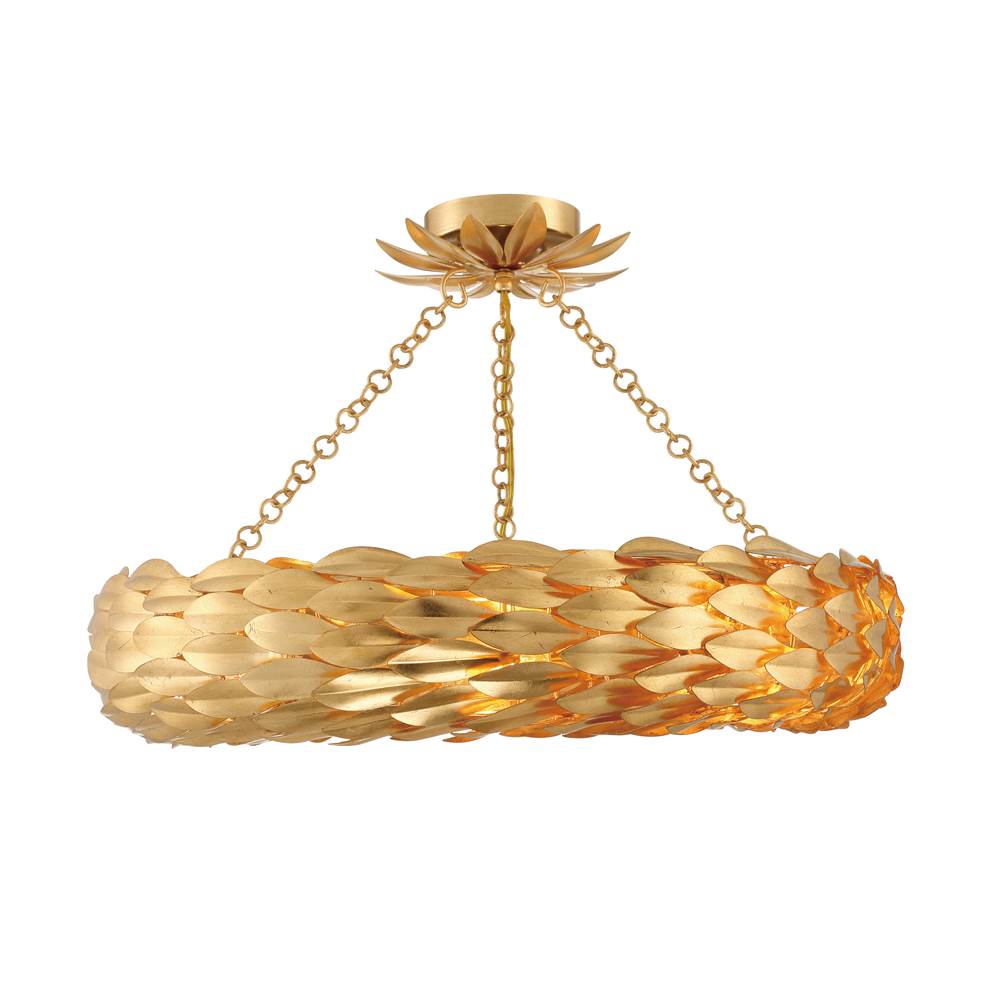 Crystorama 536-GA_CEILING Antique Gold Broche 6 Light Antique Gold Ceiling Mount Image 1