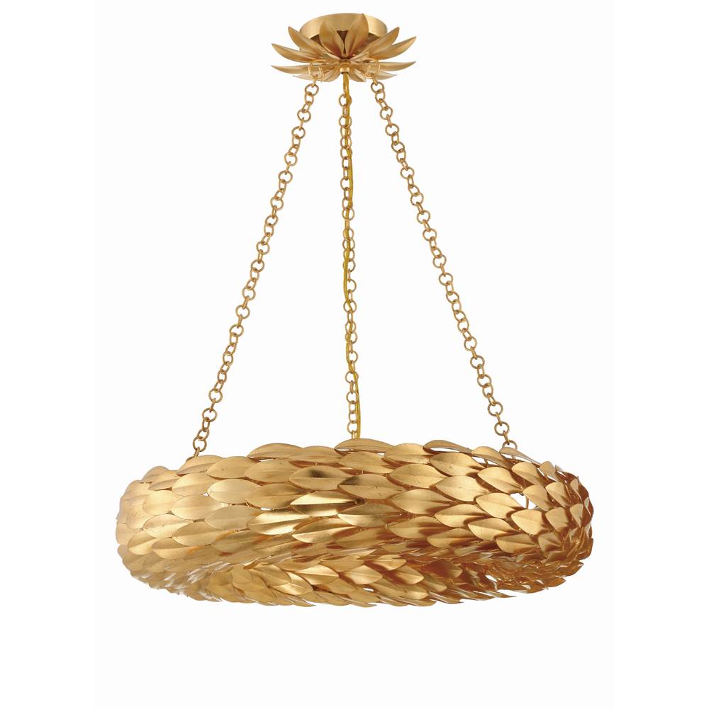 Crystorama 536-GA_CEILING Antique Gold Broche 6 Light Antique Gold Ceiling Mount Image 4