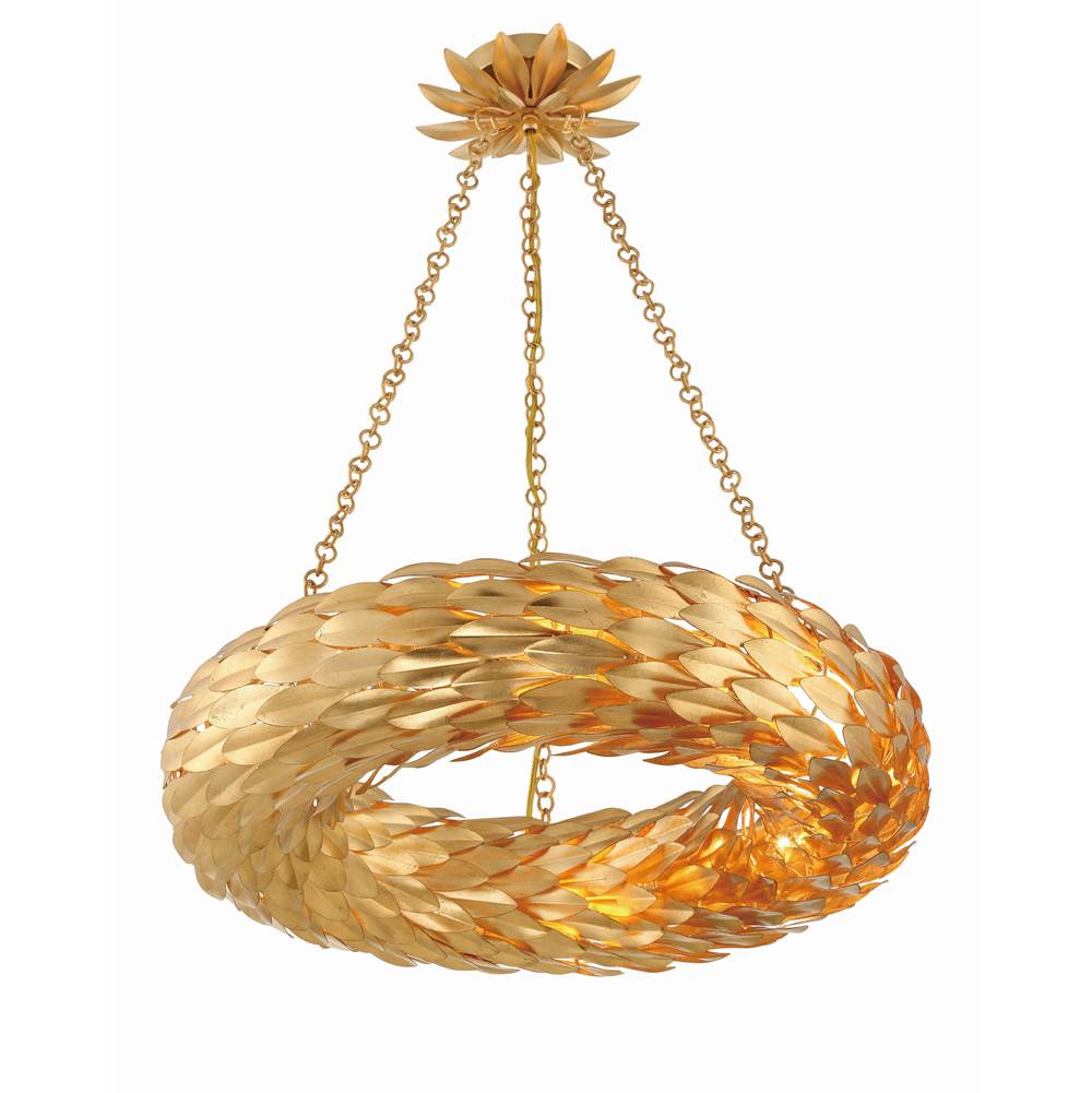 Crystorama 536-GA_CEILING Antique Gold Broche 6 Light Antique Gold Ceiling Mount Image 3