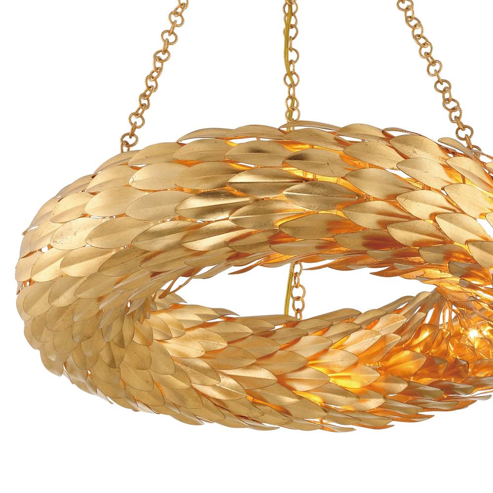 Crystorama 536-GA_CEILING Antique Gold Broche 6 Light Antique Gold Ceiling Mount Image 2