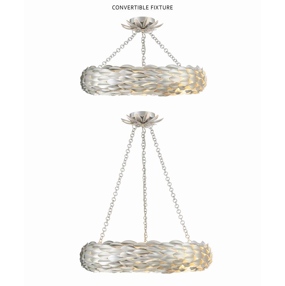 Crystorama Broche 6 Light Antique Gold Ceiling Mount