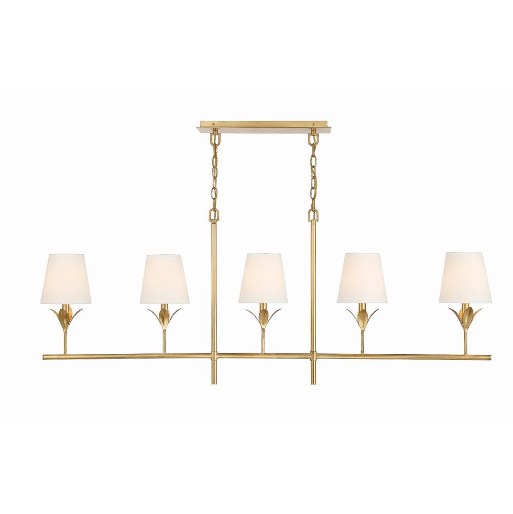 Crystorama 537-GA Antique Gold Broche 5 Light Antique Gold Chandelier Image 1