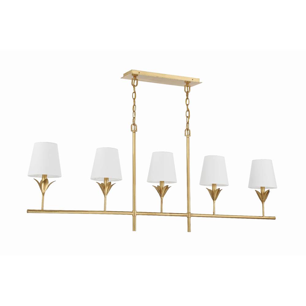 Crystorama 537-GA Antique Gold Broche 5 Light Antique Gold Chandelier Image 8