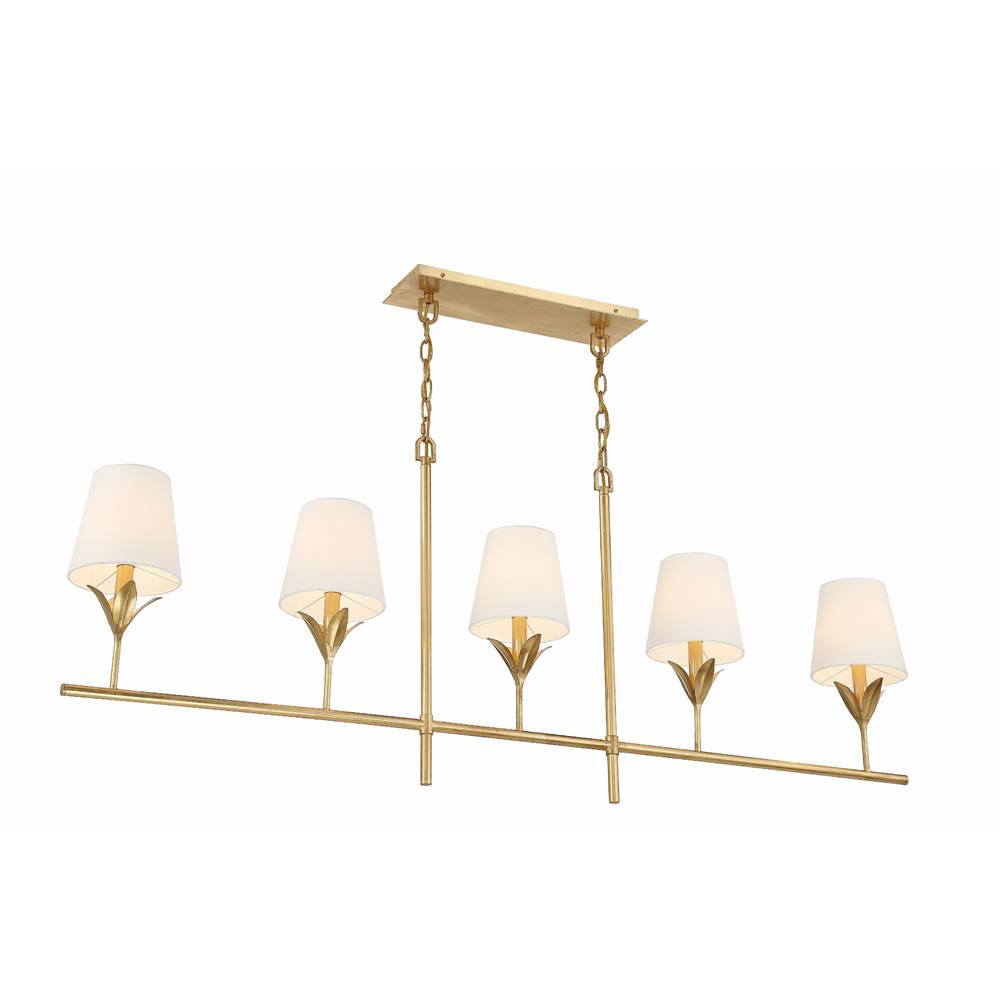 Crystorama 537-GA Antique Gold Broche 5 Light Antique Gold Chandelier Image 7