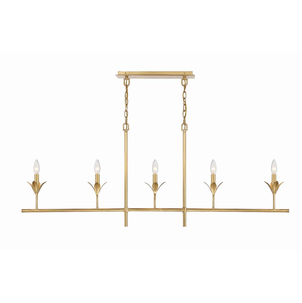 Crystorama 537-GA Antique Gold Broche 5 Light Antique Gold Chandelier Image 6