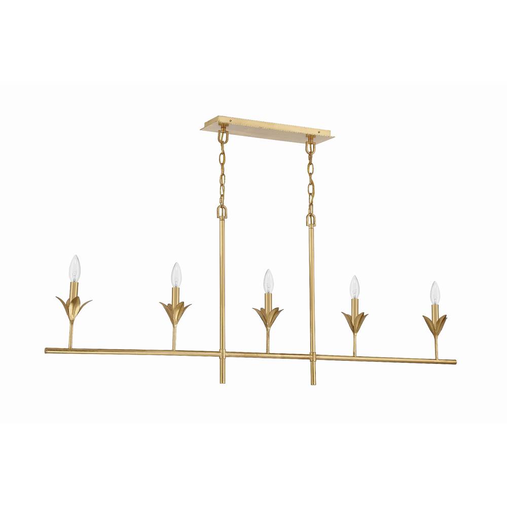 Crystorama 537-GA Antique Gold Broche 5 Light Antique Gold Chandelier Image 5