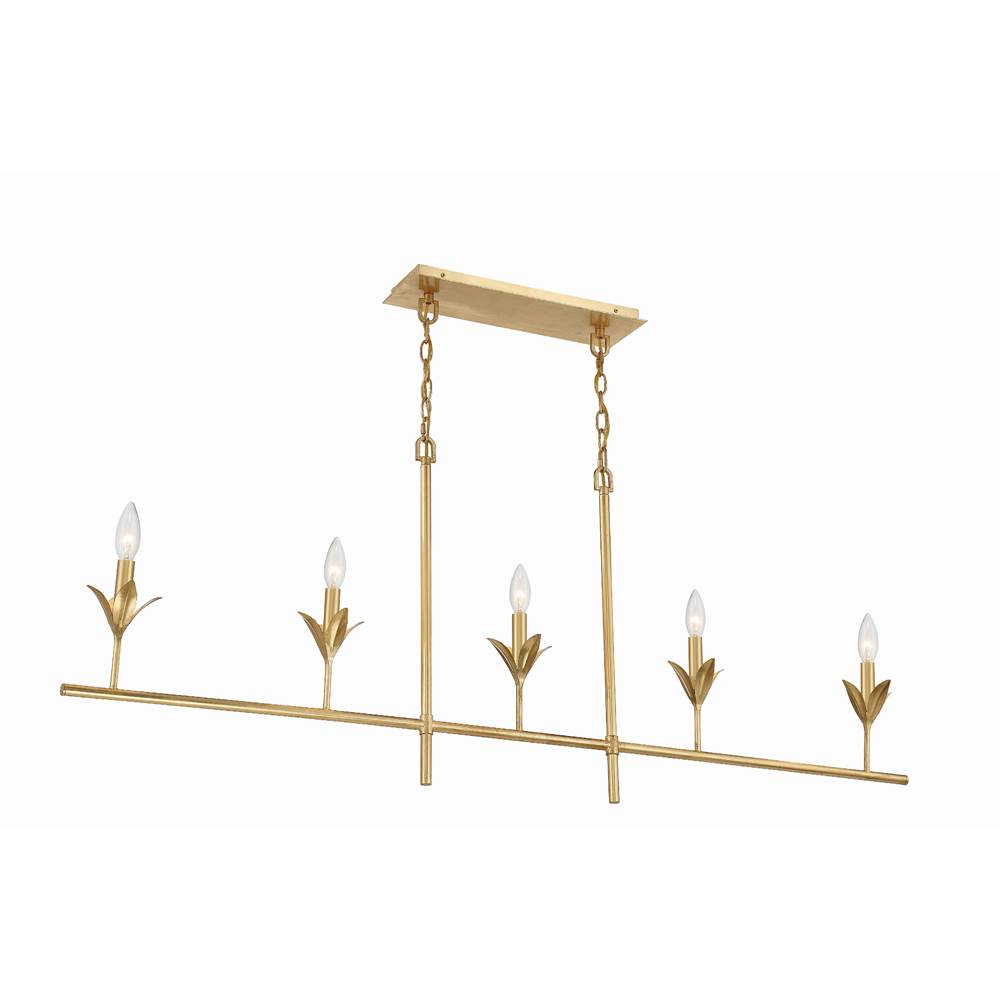 Crystorama 537-GA Antique Gold Broche 5 Light Antique Gold Chandelier Image 4