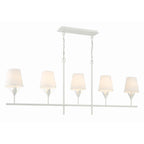 Crystorama 537-MT Matte White Broche 5 Light Matte White Chandelier Image 5