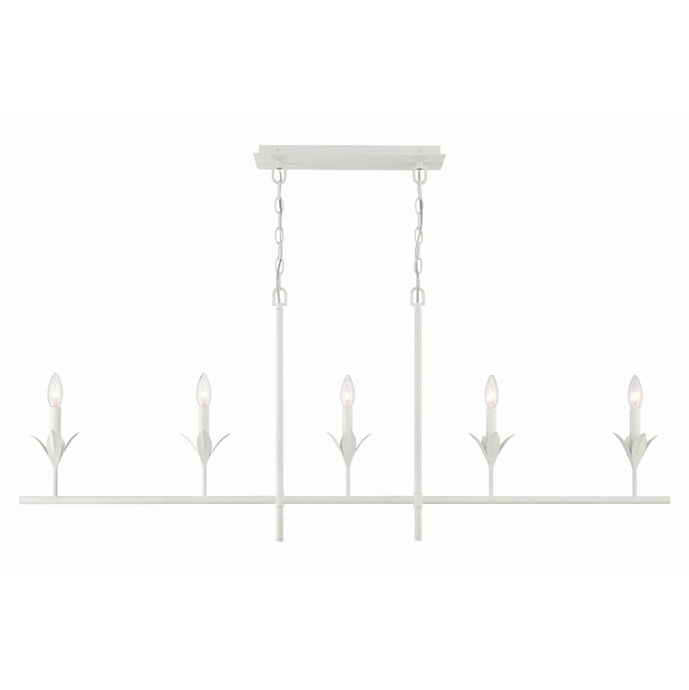 Crystorama 537-MT Matte White Broche 5 Light Matte White Chandelier Image 3