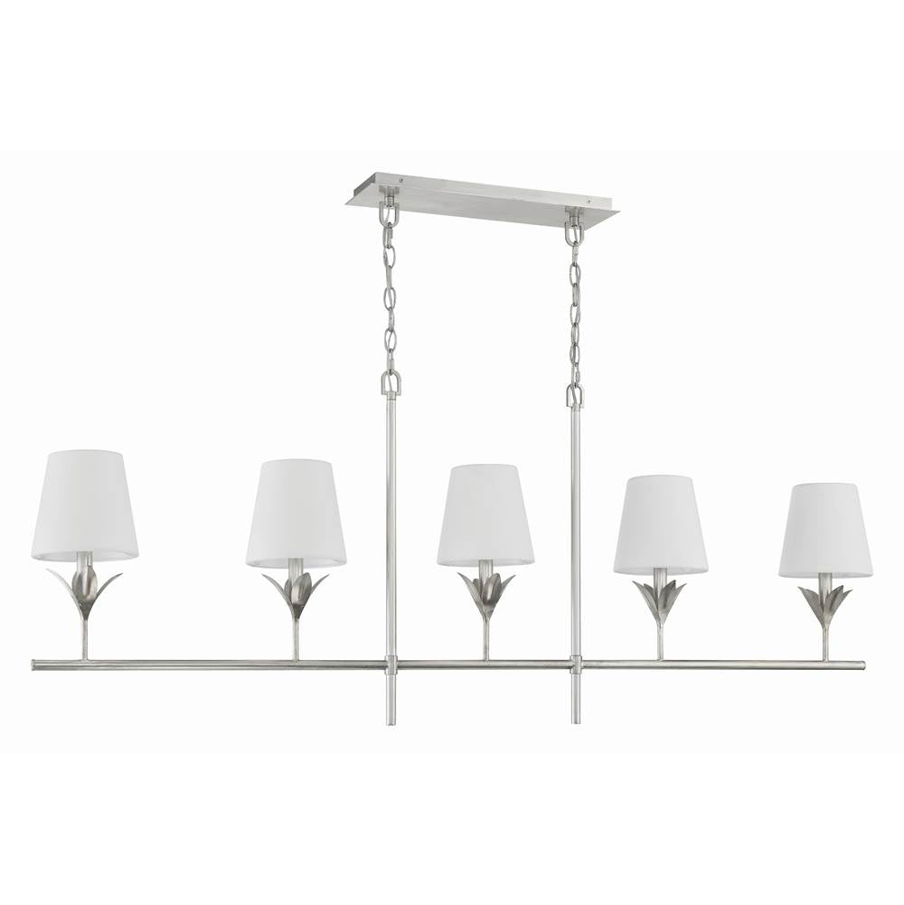 Crystorama Broche 5 Light Antique Gold Chandelier