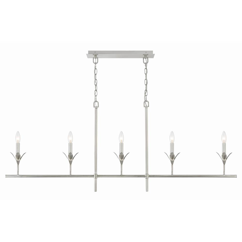Crystorama 537-SA Antique Silver Broche 5 Light Antique Silver Chandelier Image 3