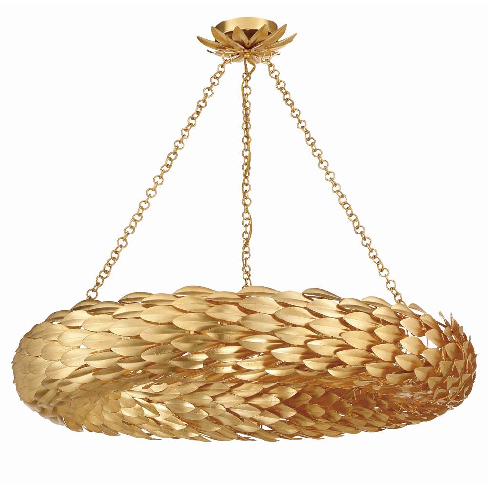 Crystorama 538-GA Antique Gold Broche 8 Light Antique Gold Pendant Image 5