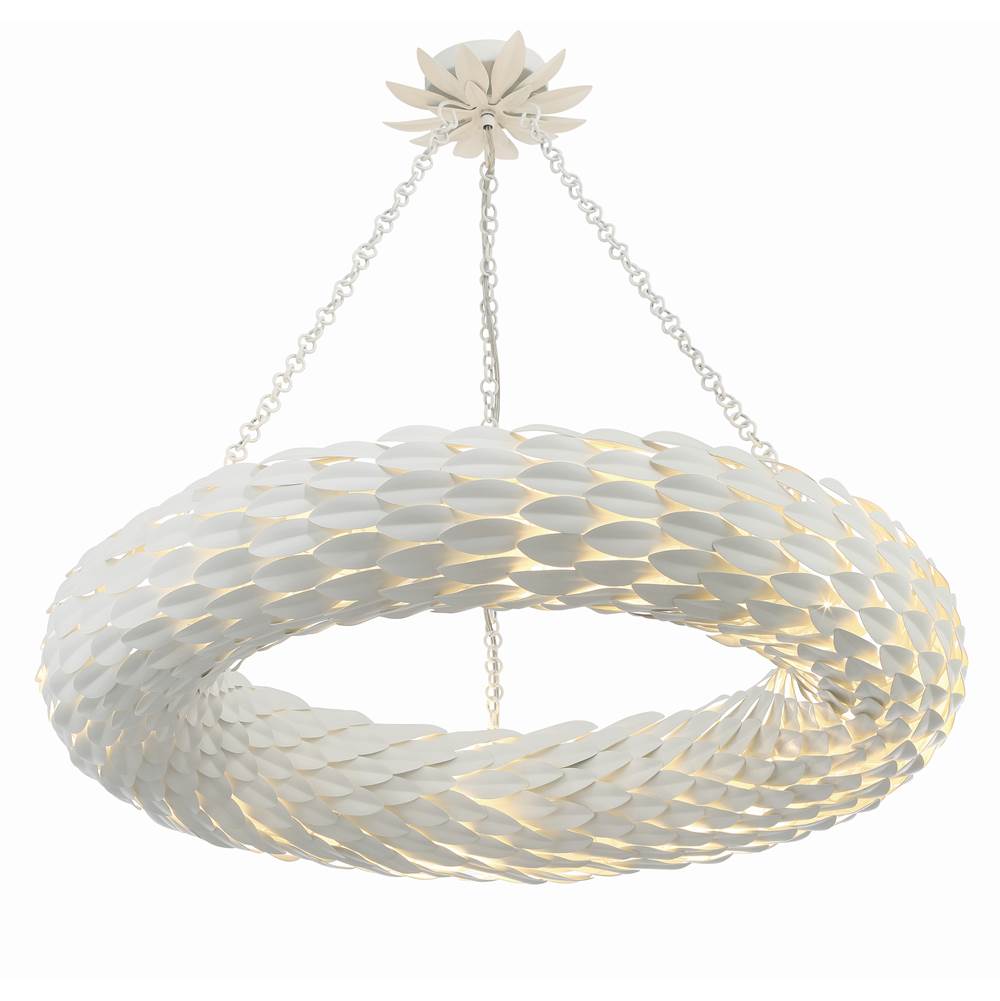 Crystorama 538-MT Matte White Broche 8 Light Matte White Pendant Image 3