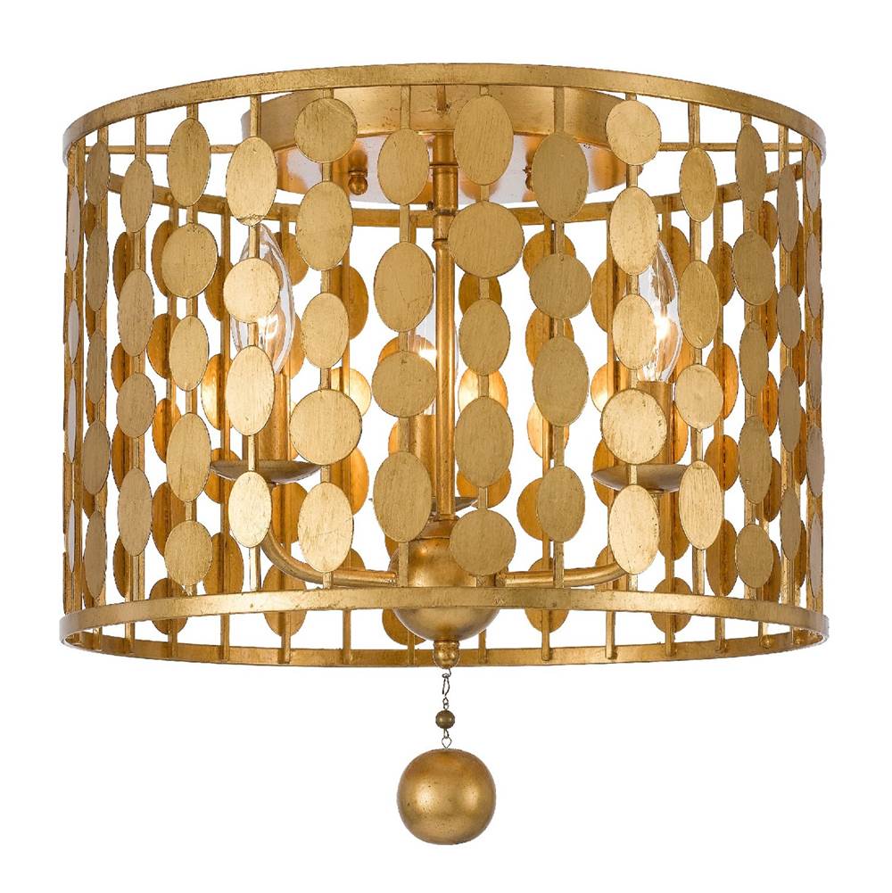 Crystorama 544-GA Antique Gold Layla 3 Light Antique Gold Ceiling Mount Image 1