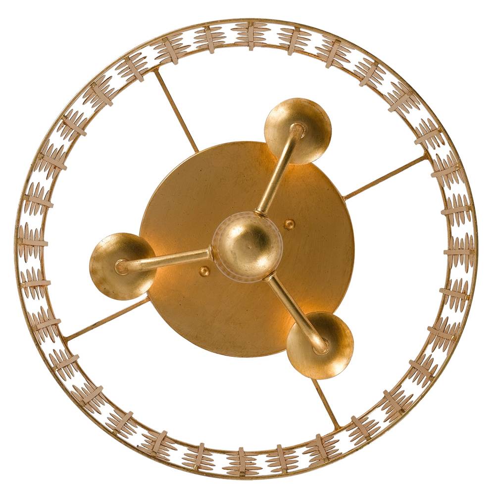 Crystorama Layla 3 Light Antique Gold Ceiling Mount