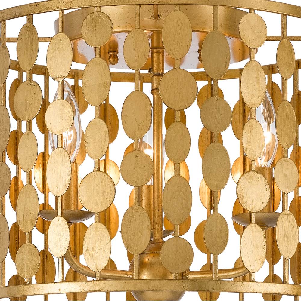 Crystorama 544-GA Antique Gold Layla 3 Light Antique Gold Ceiling Mount Image 4