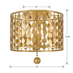 Crystorama 544-GA Antique Gold Layla 3 Light Antique Gold Ceiling Mount Image 2
