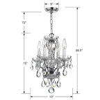 Crystorama Traditional Crystal Traditional Crystal 4 Light Clear Italian Crystal Polished Chrome Mini Chandelier