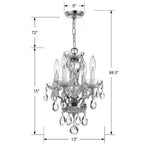 Crystorama Traditional Crystal Traditional Crystal 4 Light Hand Cut Crystal Polished Chrome Mini Chandelier