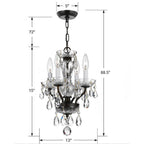 Crystorama Traditional Crystal Traditional Crystal 4 Light Clear Italian Crystal Polished Chrome Mini Chandelier