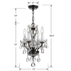 Crystorama Traditional Crystal Traditional Crystal 4 Light Hand Cut Crystal Polished Chrome Mini Chandelier