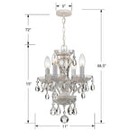 Crystorama Traditional Crystal Traditional Crystal 4 Light Clear Italian Crystal Polished Chrome Mini Chandelier