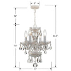 Crystorama Traditional Crystal Traditional Crystal 4 Light Hand Cut Crystal Polished Chrome Mini Chandelier