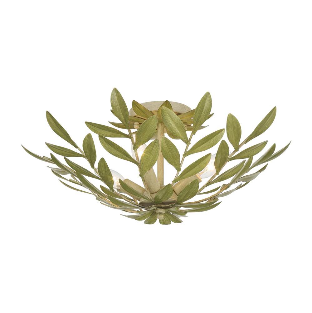 Crystorama 560-CT Champagne Green Tea Broche 20.75'' Champagne Green Tea Semi Flush Mount Image 1