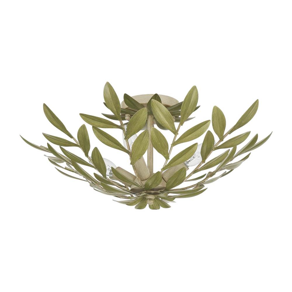 Crystorama Broche 20.75'' Champagne Green Tea Semi Flush Mount