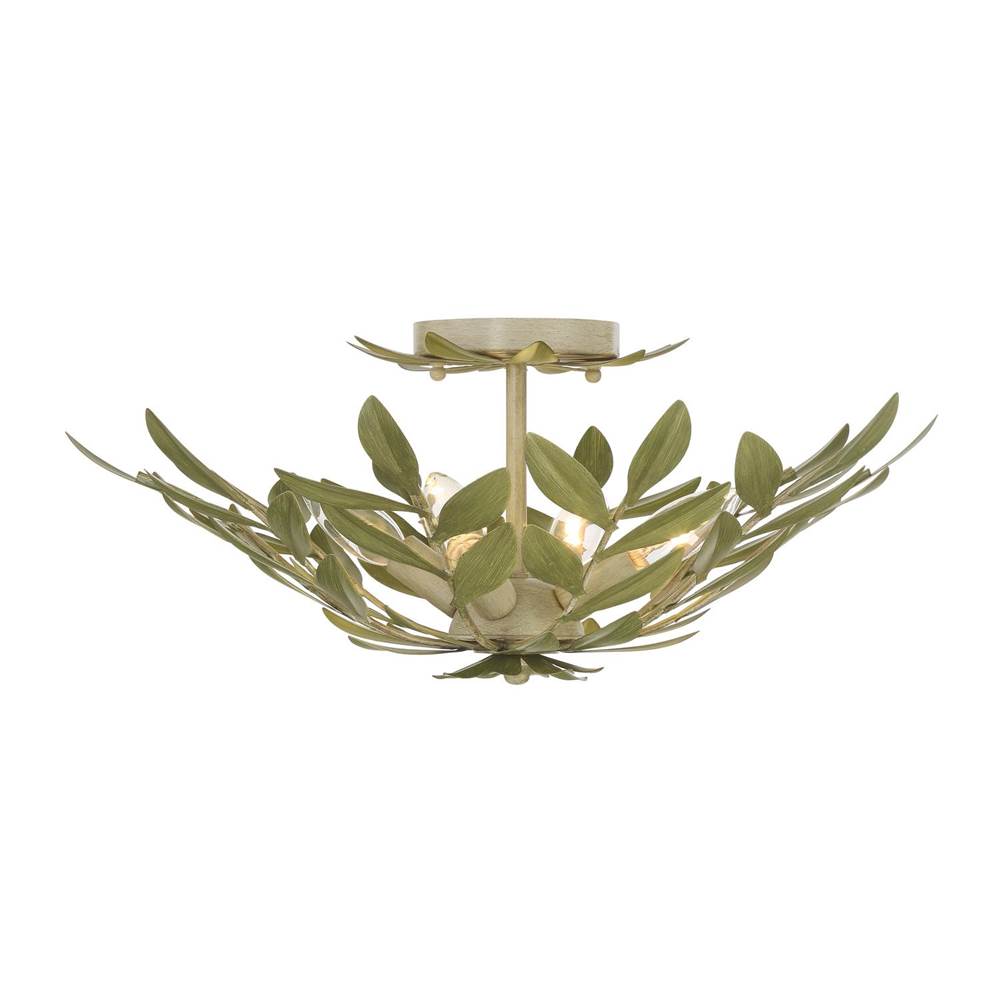 Crystorama 560-CT Champagne Green Tea Broche 20.75'' Champagne Green Tea Semi Flush Mount Image 7