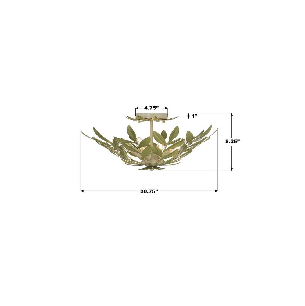 Crystorama 560-CT Champagne Green Tea Broche 20.75'' Champagne Green Tea Semi Flush Mount Image 3