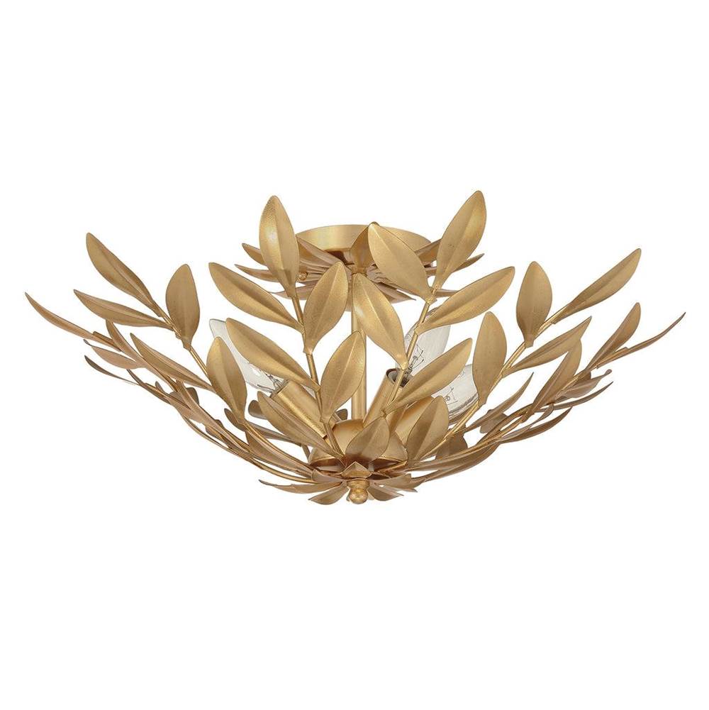 Crystorama Broche 20.75'' Champagne Green Tea Semi Flush Mount