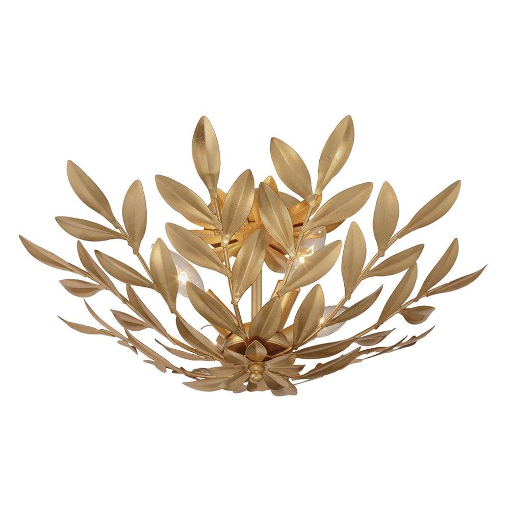 Crystorama 560-GA Antique Gold Broche 4 Light Semi Flush Antique Gold Image 4