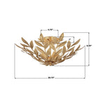 Crystorama 560-GA Antique Gold Broche 4 Light Semi Flush Antique Gold Image 3
