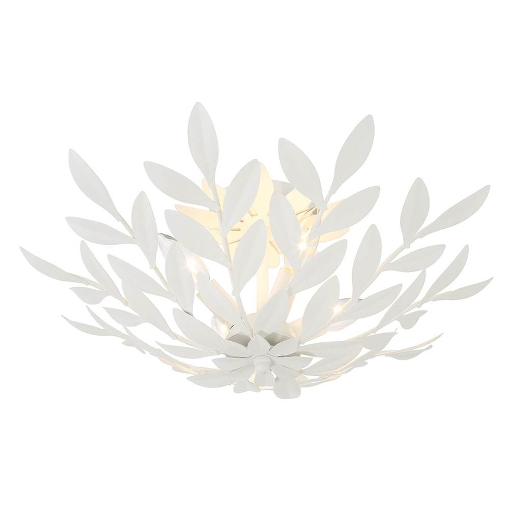 Crystorama 560-MT Matte White Broche 4 Light Matte White Semi Flush Mount Image 4
