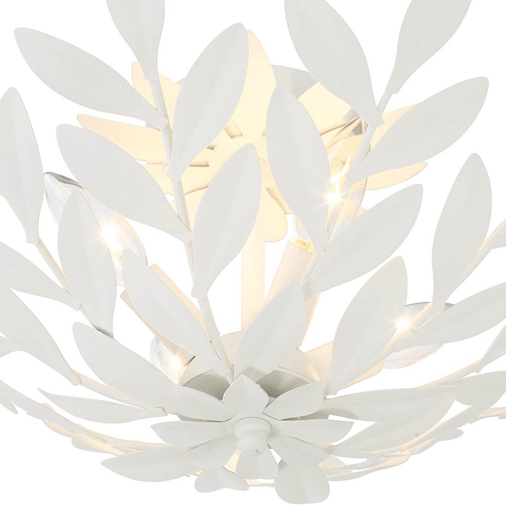 Crystorama 560-MT Matte White Broche 4 Light Matte White Semi Flush Mount Image 3