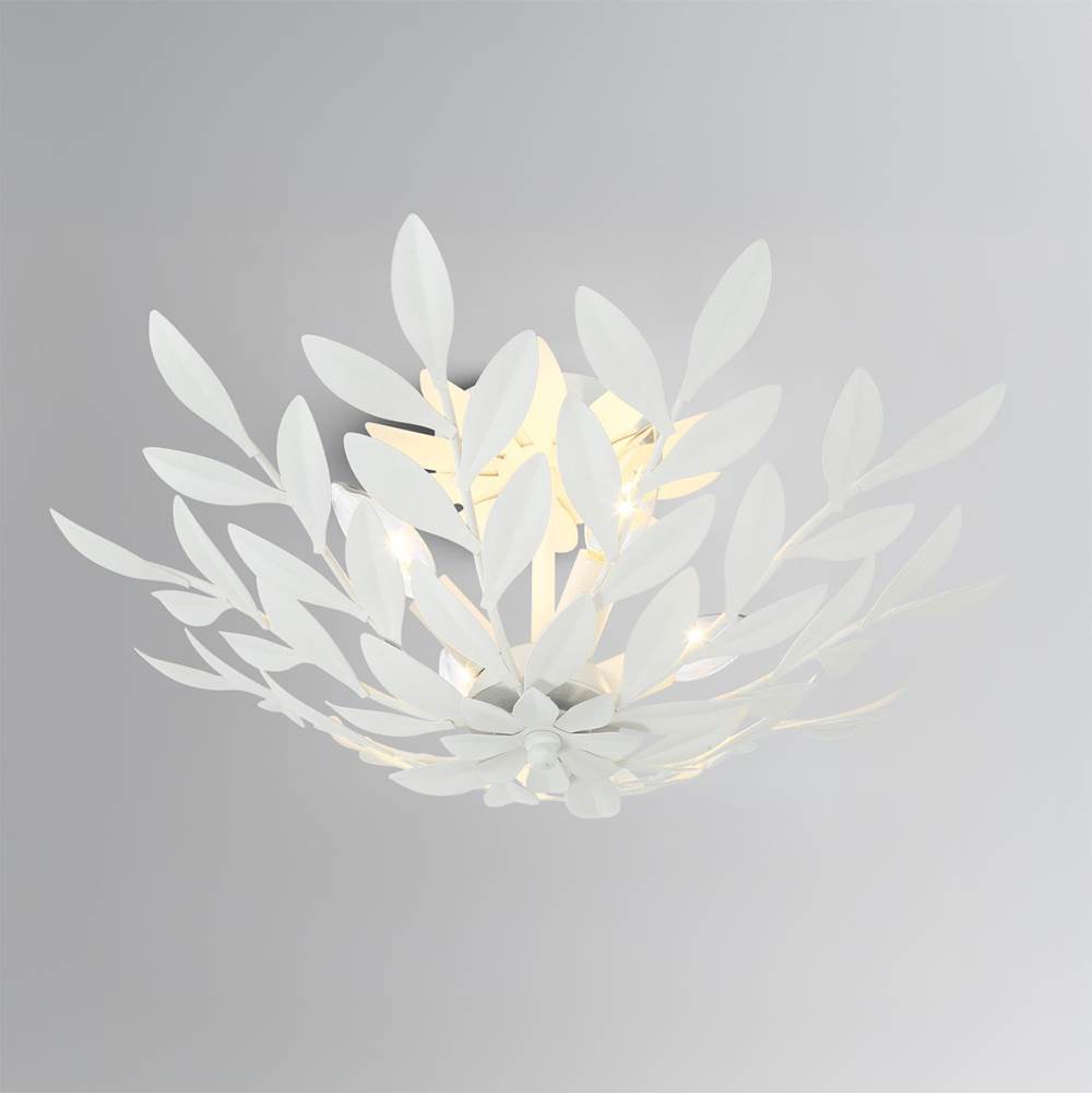 Crystorama 560-MT Matte White Broche 4 Light Matte White Semi Flush Mount Image 2